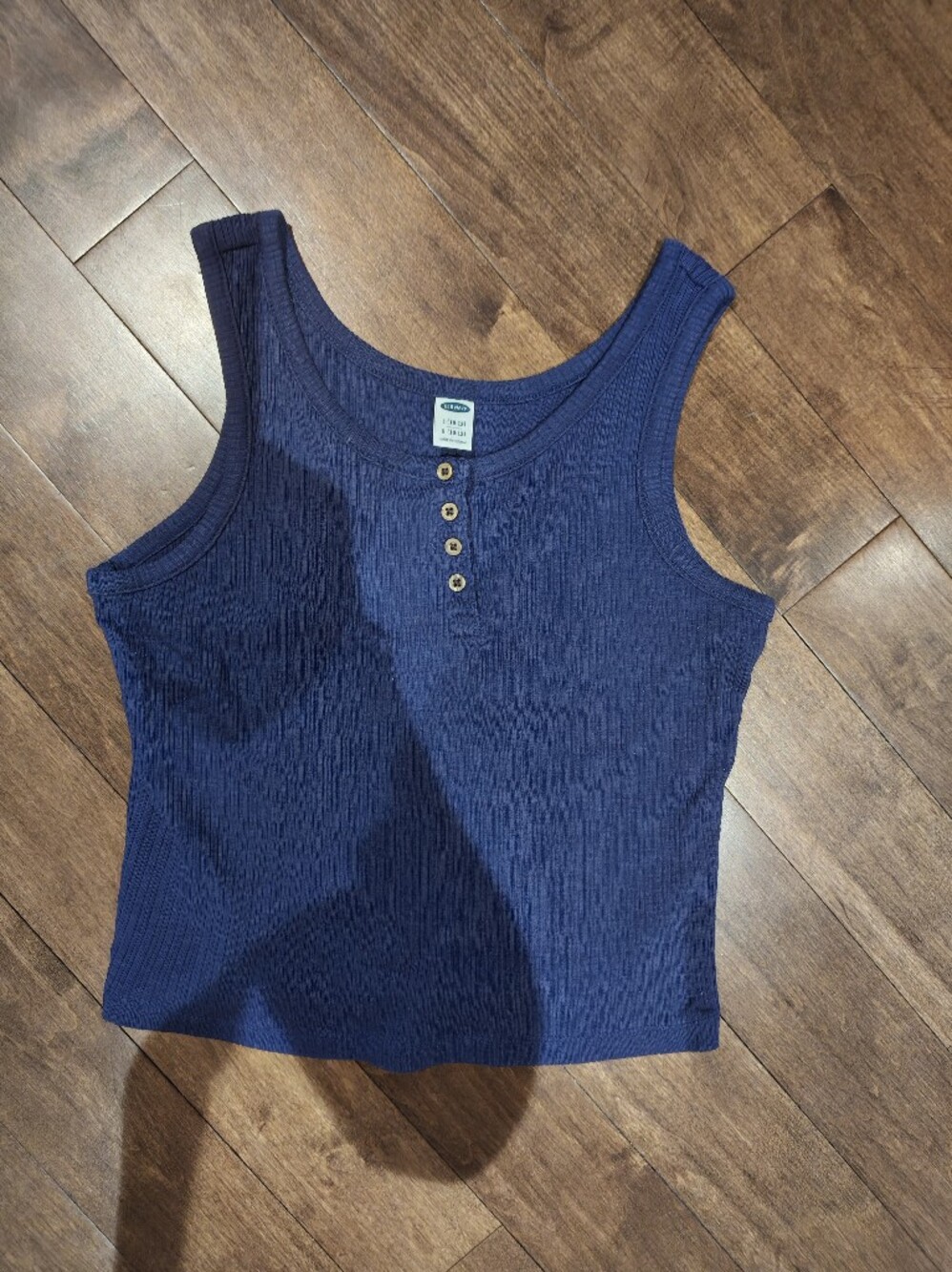 Old Navy Dark Blue Ribbed Henley Tank